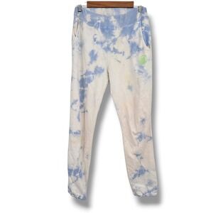 Daydreamer Los Angeles Blue White Tie Dye Sun Logo Jogger Sweatpants Womens
